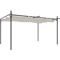 Berkfield Home Pergola with Retractable Roof Cream 395x292x230 cm in Beige | Size: 395 x 292 x 230 cm