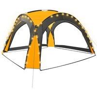 Berkfield Home Party Tent with LED & 4 Sidewalls 3.6x3.6x2.3 m Yellow