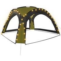 Berkfield Home Party Tent with LED & 4 Sidewalls 3.6x3.6x2.3 m Green
