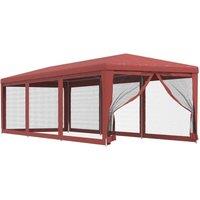 Berkfield Home Party Tent with 8 Mesh Sidewalls Red 3x9 m HDPE