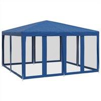 Berkfield Home Party Tent with 8 Mesh Sidewalls Blue 4x4 m HDPE