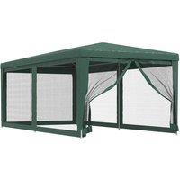 Berkfield Home Party Tent with 6 Mesh Sidewalls Green 3x6 m HDPE