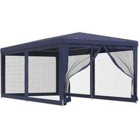 Berkfield Home Party Tent with 6 Mesh Sidewalls Blue 3x6 m HDPE