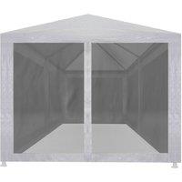 Berkfield Home Party Tent with 6 Mesh Sidewalls 6x3 m in White