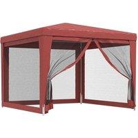 Berkfield Home Party Tent with 4 Mesh Sidewalls Red 3x3 m HDPE