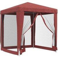 Berkfield Home Party Tent with 4 Mesh Sidewalls Red 2x2 m HDPE