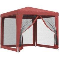 Berkfield Home Party Tent with 4 Mesh Sidewalls Red 2.5x2.5 m HDPE