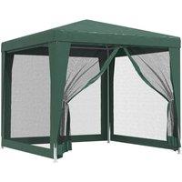 Berkfield Home Party Tent with 4 Mesh Sidewalls Green 2.5x2.5 m HDPE