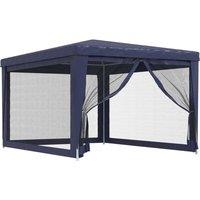 Berkfield Home Party Tent with 4 Mesh Sidewalls Blue 3x4 m HDPE