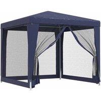 Berkfield Home Party Tent with 4 Mesh Sidewalls Blue 2.5x2.5 m HDPE