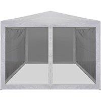 Berkfield Home Party Tent with 4 Mesh Sidewalls 4x3 m in White