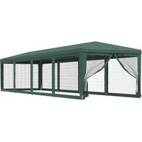 Berkfield Home Party Tent with 10 Mesh Sidewalls Green 3x12 m HDPE