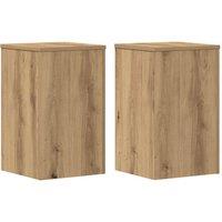 Berkfield Home Plant Stands 2 pcs Artisan Oak 30x30x50 cm Engineered wood in Brown | Size: 30 x 30 x 50 cm