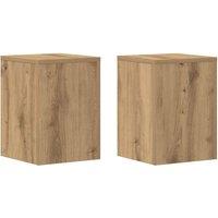 Berkfield Home Plant Stands 2 pcs Artisan Oak 25x25x35 cm Engineered Wood in Brown | Size: 25 x 25 x 35 cm