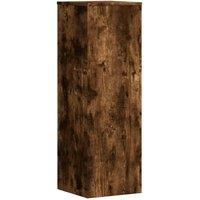 Berkfield Home Plant Stand Smoked Oak 33x33x100 cm Engineered Wood in Brown | Size: 33 x 33 x 100 cm