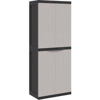 Berkfield Home Outdoor Storage Cabinet Grey & Black 65x37x165 cm PP | Size: 65 x 37 x 165 cm
