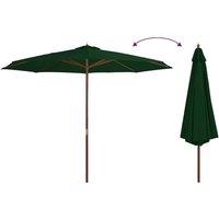 Berkfield Home Outdoor Parasol with Wooden Pole 350 cm Green