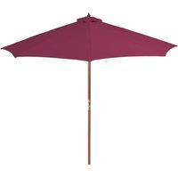 Berkfield Home Outdoor Parasol with Wooden Pole 300 cm Bordeaux Red