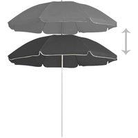 Berkfield Home Outdoor Parasol with Steel Pole Anthracite 180 cm in Black