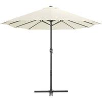 Berkfield Home Outdoor Parasol with Aluminium Pole 460x270 cm Sand in Beige