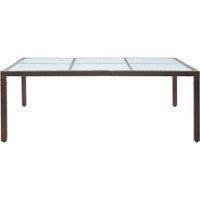 Berkfield Home Outdoor Dining Table Brown 200x150x74 cm Poly Rattan | Size: 200 x 150 x 74 cm