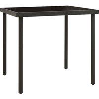 Berkfield Home Outdoor Dining Table Anthracite 80x80x72 cm Glass & Steel in Black | Size: 80 x 80 x 72 cm