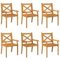 Berkfield Home Outdoor Dining Chairs 6 pcs Solid Wood Acacia in Brown