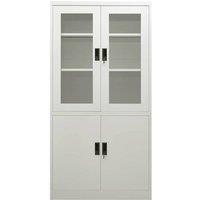 Berkfield Home Office Cabinet Light Grey 90x40x180 cm Steel | Size: 90 x 40 x 180 cm