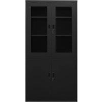 Berkfield Home Office Cabinet Black 90x40x180 cm Steel | Size: 90 x 40 x 180 cm