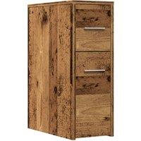 Berkfield Home Narrow Bathroom Cupboard with Wheels Old Wood Engineered Wood in Brown