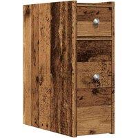 Berkfield Home Narrow Bathroom Cupboard with Wheels Old Wood Engineered Wood in Brown