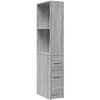 Berkfield Home Narrow Bathroom Cupboard with Wheels Grey Sonoma Engineered Wood