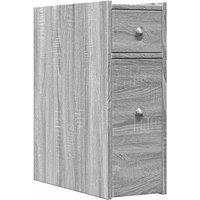 Berkfield Home Narrow Bathroom Cupboard with Wheels Grey Sonoma Engineered Wood