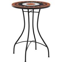 Berkfield Home Mosaic Bistro Table Terracotta & White 50x70 cm Ceramic in Orange | Size: 50x70 cm