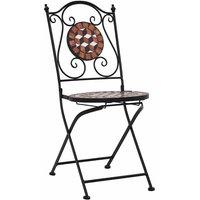 Berkfield Home Mosaic Bistro Chairs 2 pcs Brown Ceramic