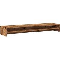 Berkfield Home Monitor Stand Old Wood 100x24x13 cm Engineered Wood in Brown | Size: 100 x 24 x 13 cm