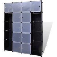 Berkfield Home Modular Cabinet 14 Compartments Black & White 37x146x180.5 cm