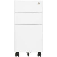 Berkfield Home Mobile File Cabinet White 30x45x59 cm Steel | Size: 30 x 45 x 59 cm