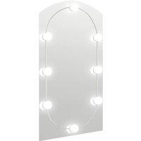 Berkfield Home Mirror with LED Lights 90x45 cm Glass Arch in Silver