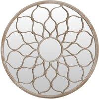 Berkfield Home Mirror Sand 60x3 cm Iron Round for Indoor Use in Beige