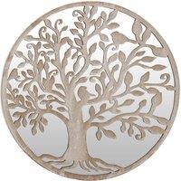 Berkfield Home Mirror Sand 40x2.5 cm Iron Round for Indoor Use in Cream