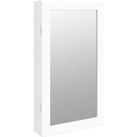 Berkfield Home Mirror Jewellery Cabinet with LED Lights Wall Mounted White
