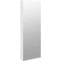Berkfield Home Mirror Jewellery Cabinet with LED Lights Wall Mounted White