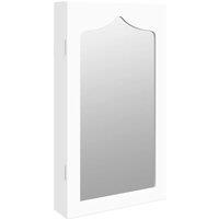 Berkfield Home Mirror Jewellery Cabinet Wall Mounted White 37.5x10x67 cm
