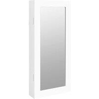 Berkfield Home Mirror Jewellery Cabinet Wall Mounted White 30x8.5x67 cm