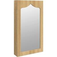 Berkfield Home Mirror Jewellery Cabinet Wall Mounted 37.5x10x67 cm in Brown