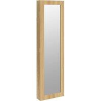 Berkfield Home Mirror Jewellery Cabinet Wall Mounted 30x8.5x106 cm in Brown
