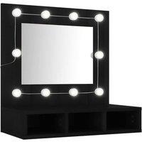 Berkfield Home Mirror Cabinet with LED Black 60x31.5x62 cm