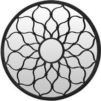 Berkfield Home Mirror Black 40x3 cm Iron Round for Indoor Use