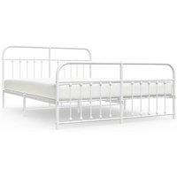 Berkfield Home Metal Bed Frame with Headboard & Footboard White 183x213 cm